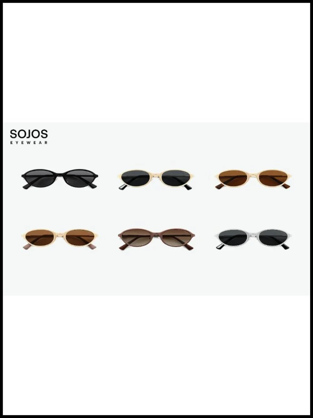 Small Oval Cat Eye Polarized Sunglasses with Metal Frame Spring Hinges
